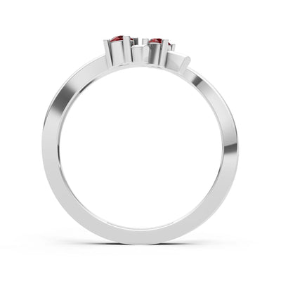 Two-Stone Crossover Prong Ring