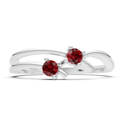 Two-Stone Crossover Prong Ring