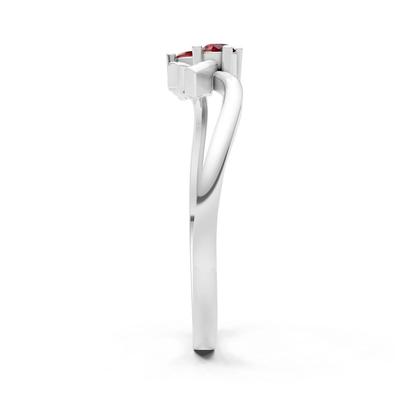Two-Stone Crossover Prong Ring