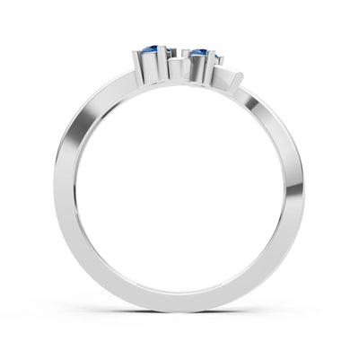 Two-Stone Crossover Prong Ring