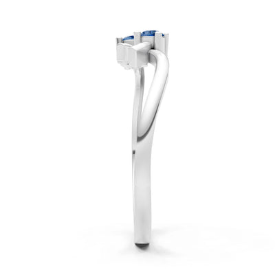 Two-Stone Crossover Prong Ring