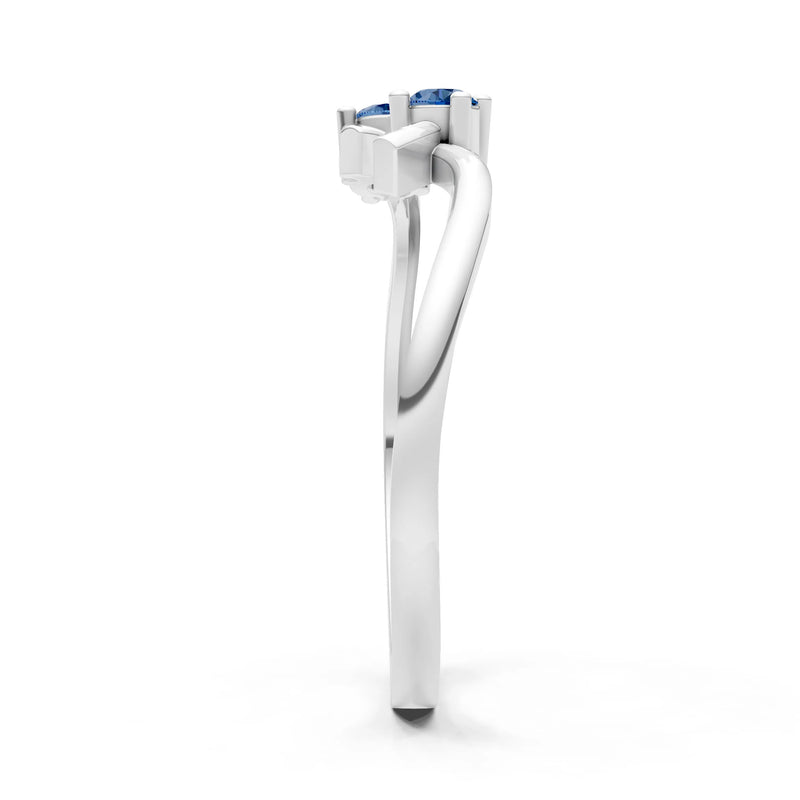 Two-Stone Crossover Prong Ring
