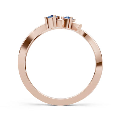 Two-Stone Crossover Prong Ring