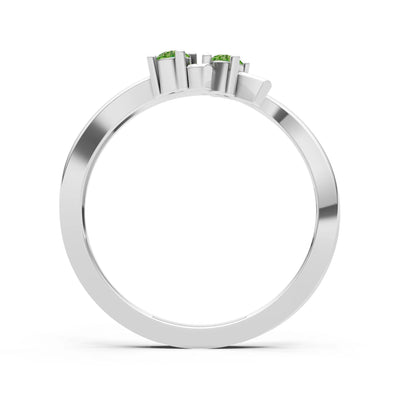 Two-Stone Crossover Prong Ring