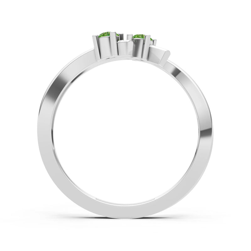 Two-Stone Crossover Prong Ring