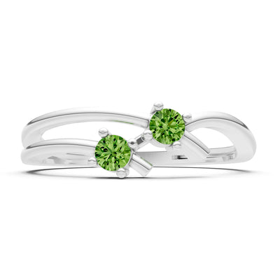 Two-Stone Crossover Prong Ring