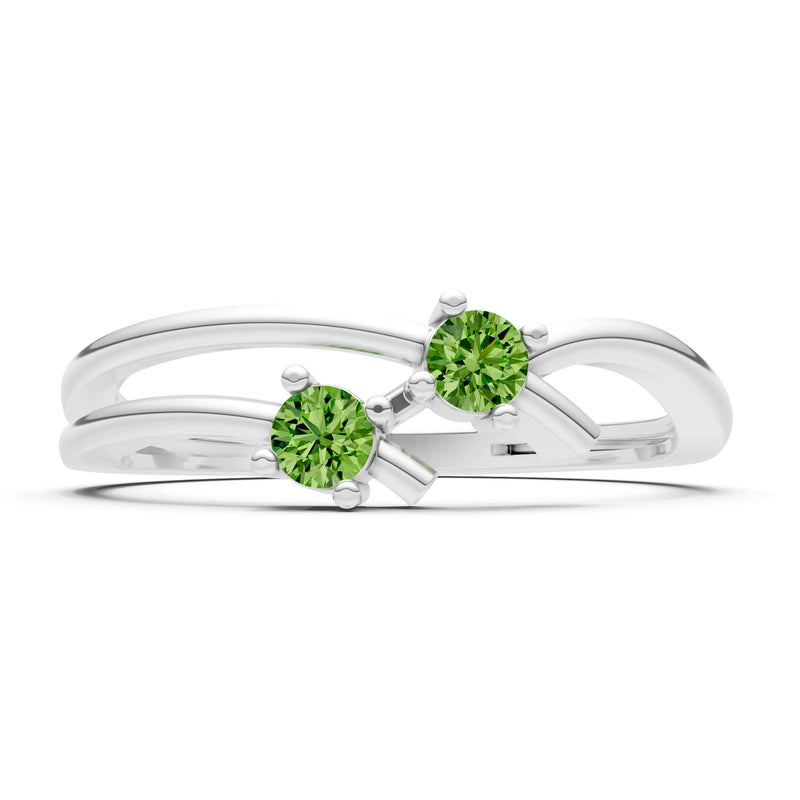 Two-Stone Crossover Prong Ring