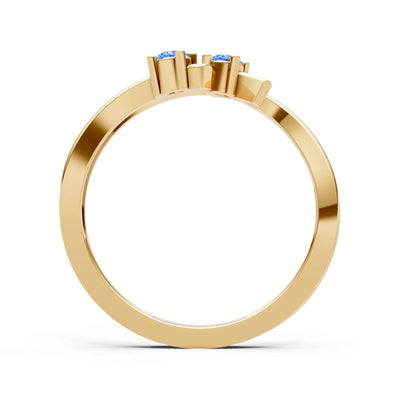 Two-Stone Crossover Prong Ring
