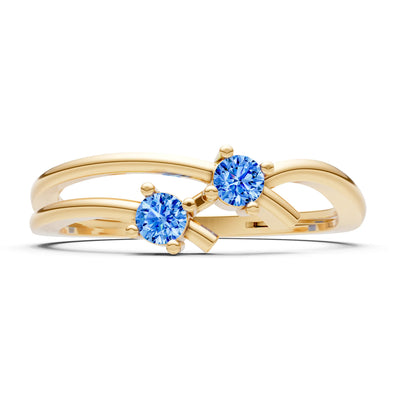 Two-Stone Crossover Prong Ring