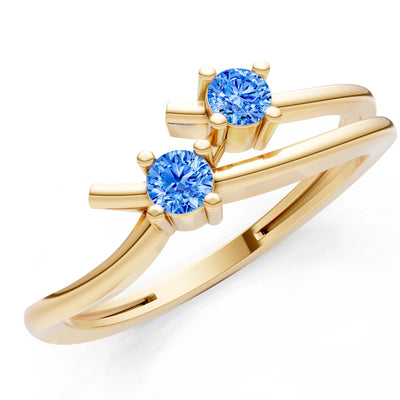Two-Stone Crossover Prong Ring