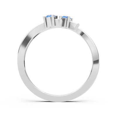 Two-Stone Crossover Prong Ring