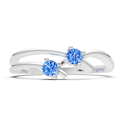 Two-Stone Crossover Prong Ring