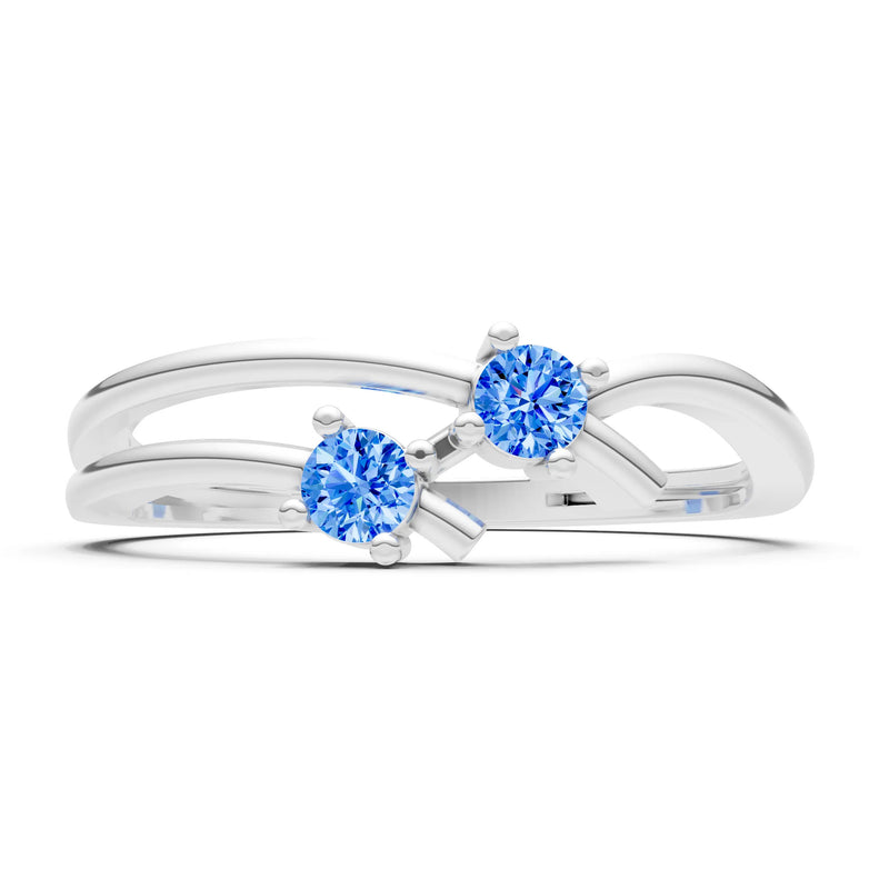 Two-Stone Crossover Prong Ring
