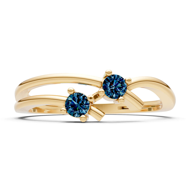 Two-Stone Crossover Prong Ring