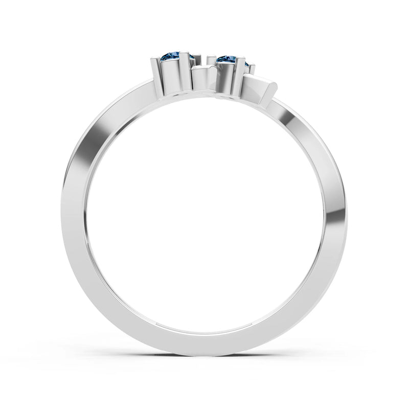 Two-Stone Crossover Prong Ring