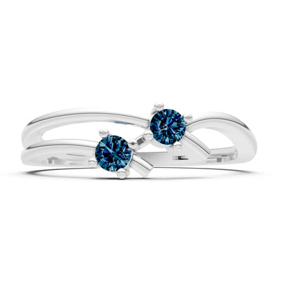 Two-Stone Crossover Prong Ring