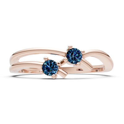 Two-Stone Crossover Prong Ring