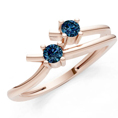 Two-Stone Crossover Prong Ring