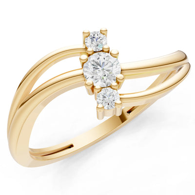 Diamond Bypass Cluster Accent Ring