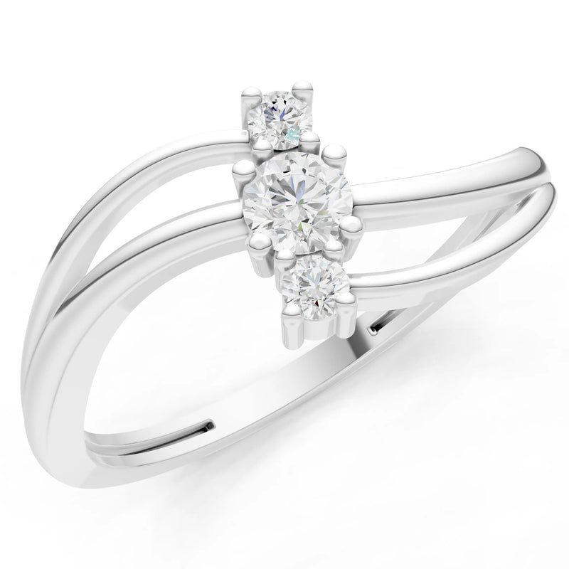 Diamond Bypass Cluster Accent Ring