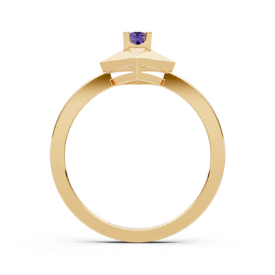 Elevated Cathedral Tiny Solitaire Ring