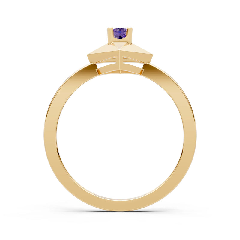 Elevated Cathedral Tiny Solitaire Ring