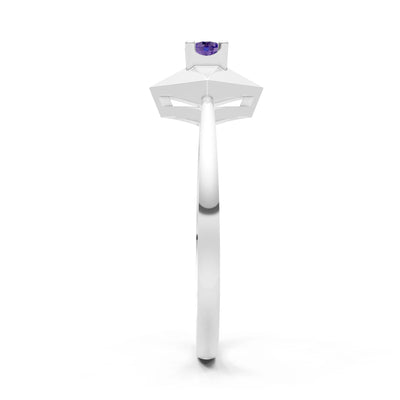 Elevated Cathedral Tiny Solitaire Ring