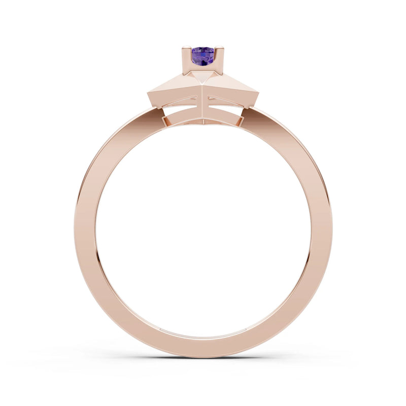 Elevated Cathedral Tiny Solitaire Ring