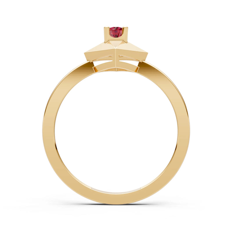 Ruby Elevated Cathedral Tiny Solitaire Ring - Round
