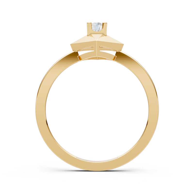 Elevated Cathedral Tiny Solitaire Ring