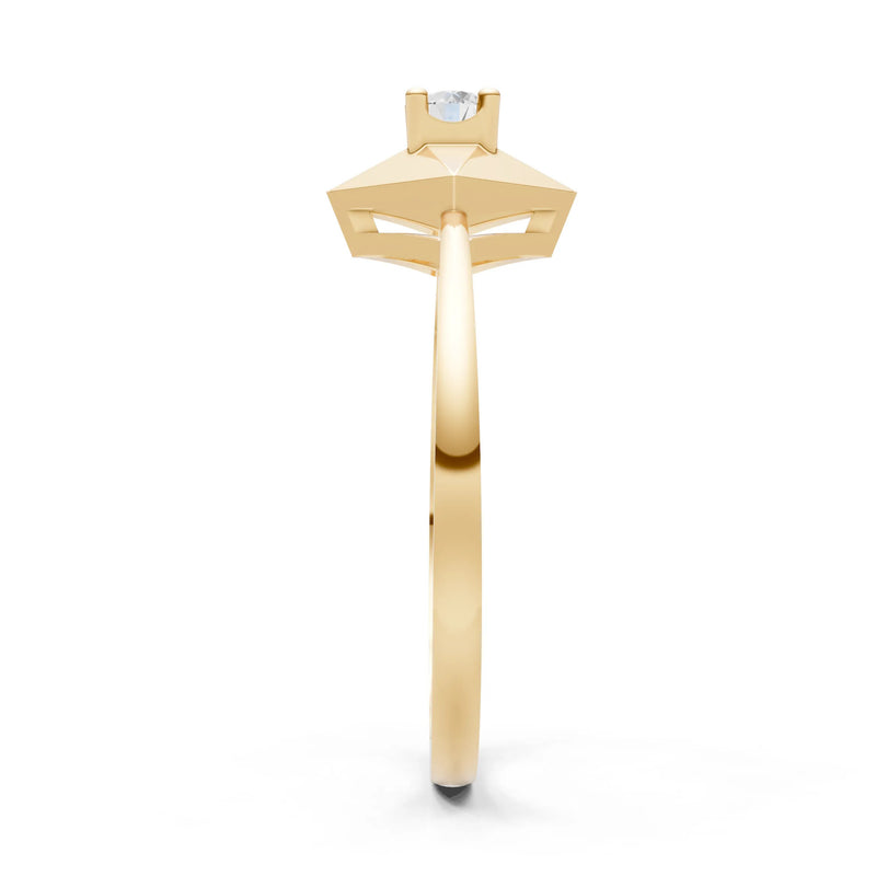 Elevated Cathedral Tiny Solitaire Ring