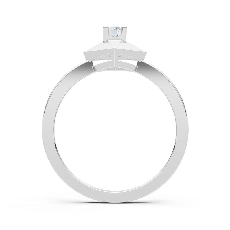 Elevated Cathedral Tiny Solitaire Ring