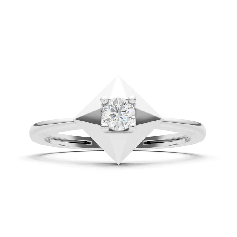 Elevated Cathedral Tiny Solitaire Ring