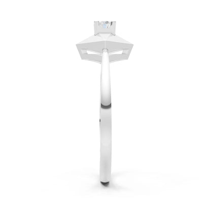 Elevated Cathedral Tiny Solitaire Ring