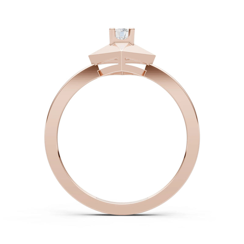Elevated Cathedral Tiny Solitaire Ring