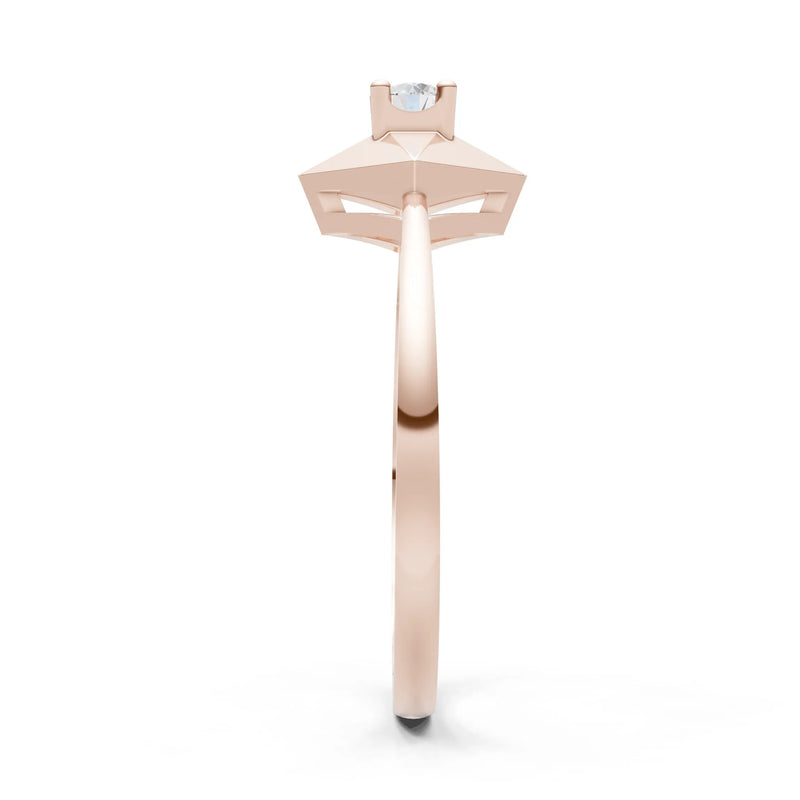 Elevated Cathedral Tiny Solitaire Ring