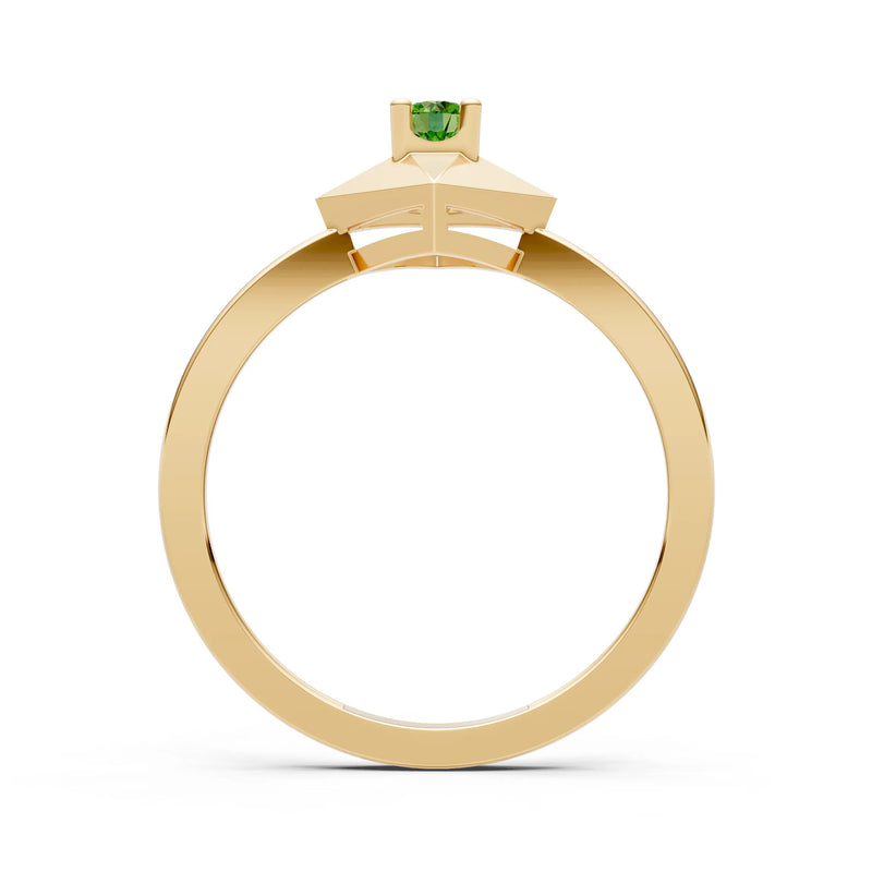 Elevated Cathedral Tiny Solitaire Ring