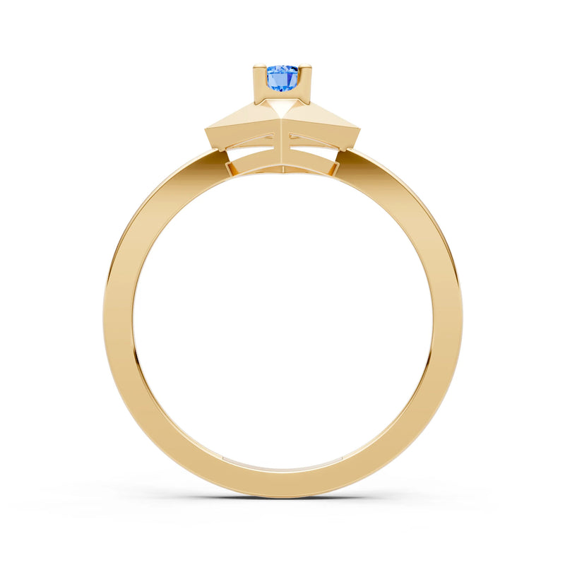 Elevated Cathedral Tiny Solitaire Ring