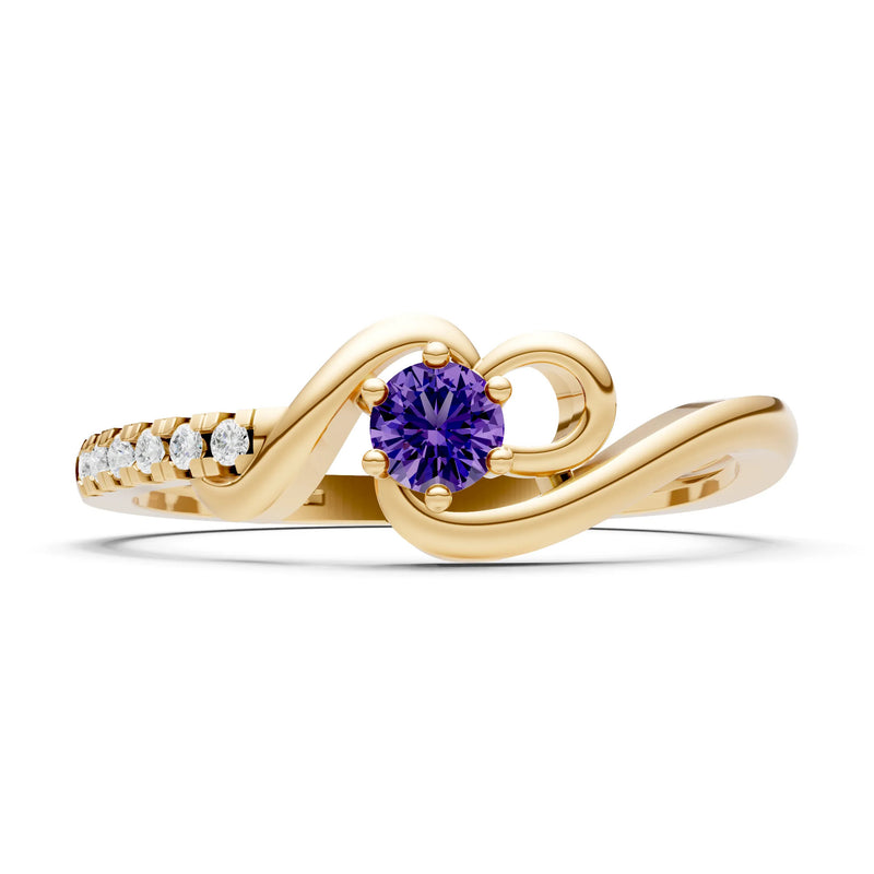 Twist Pavé Accent Tiny Solitaire Ring