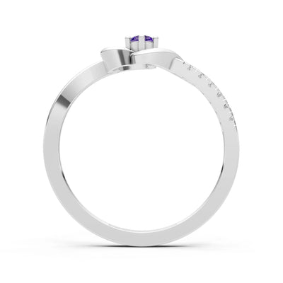 Twist Pavé Accent Tiny Solitaire Ring