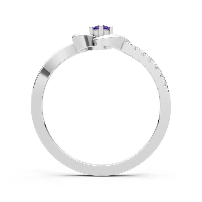 Twist Pavé Accent Tiny Solitaire Ring