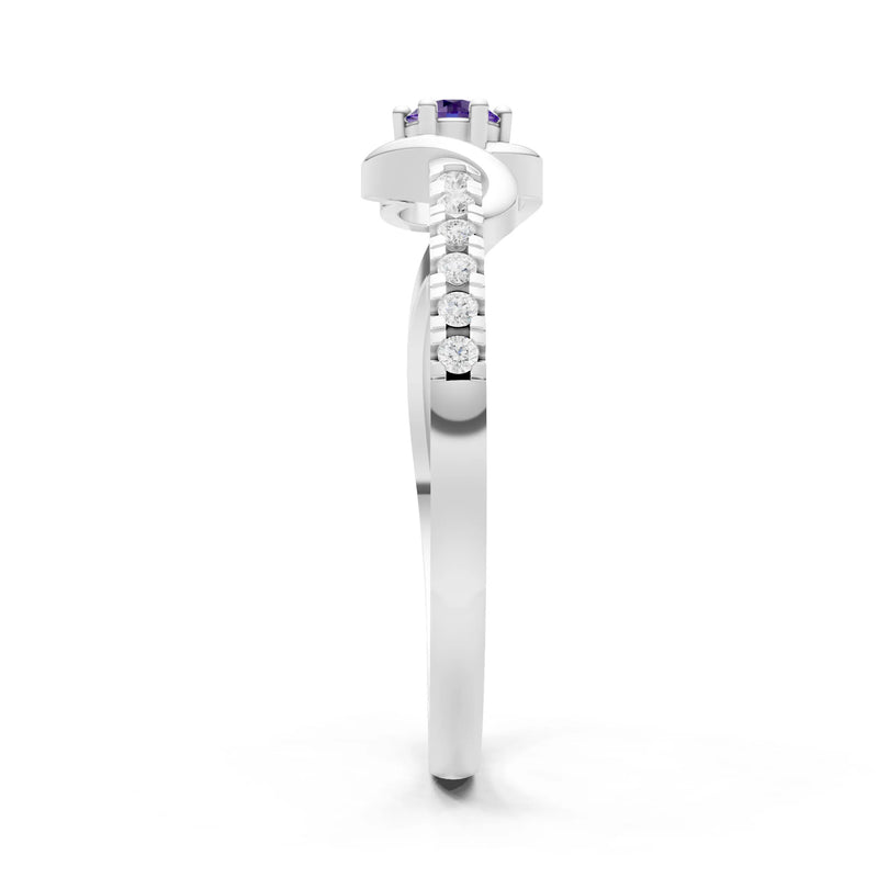Twist Pavé Accent Tiny Solitaire Ring