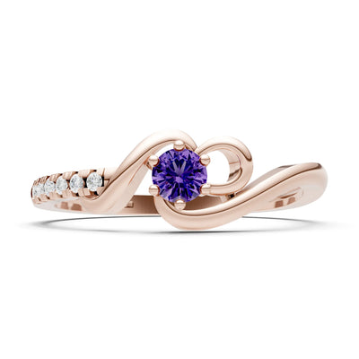 Twist Pavé Accent Tiny Solitaire Ring