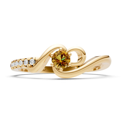 Twist Pavé Accent Tiny Solitaire Ring