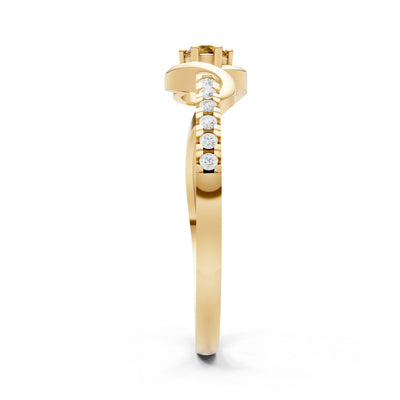 Twist Pavé Accent Tiny Solitaire Ring