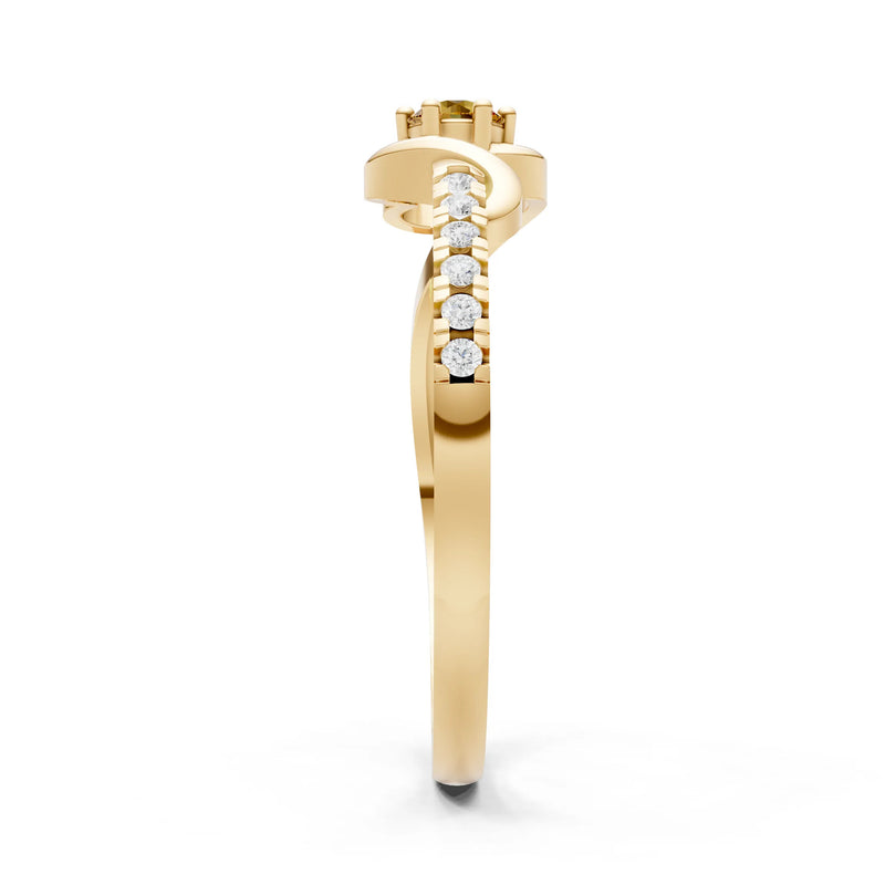 Twist Pavé Accent Tiny Solitaire Ring