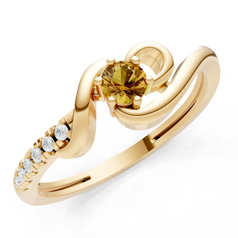 Twist Pavé Accent Tiny Solitaire Ring