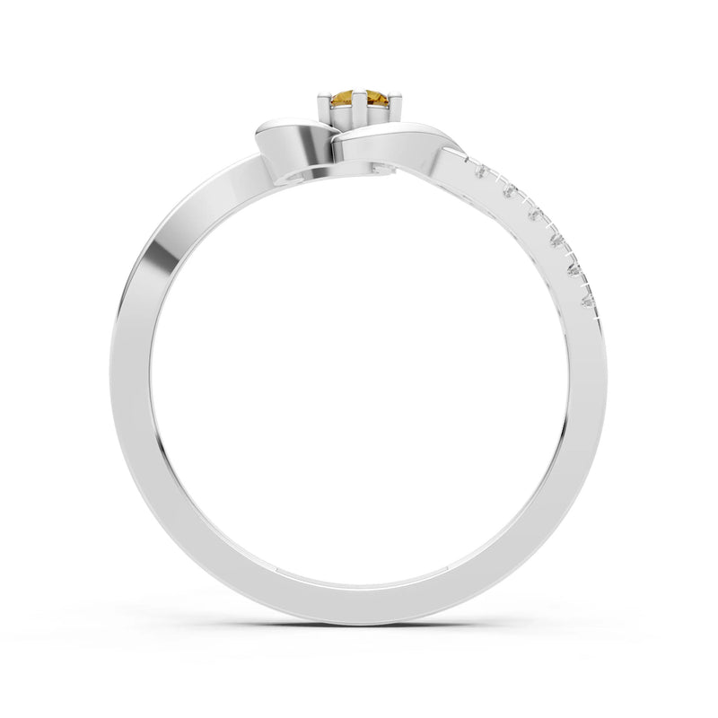 Twist Pavé Accent Tiny Solitaire Ring