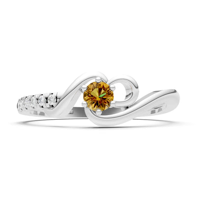 Twist Pavé Accent Tiny Solitaire Ring
