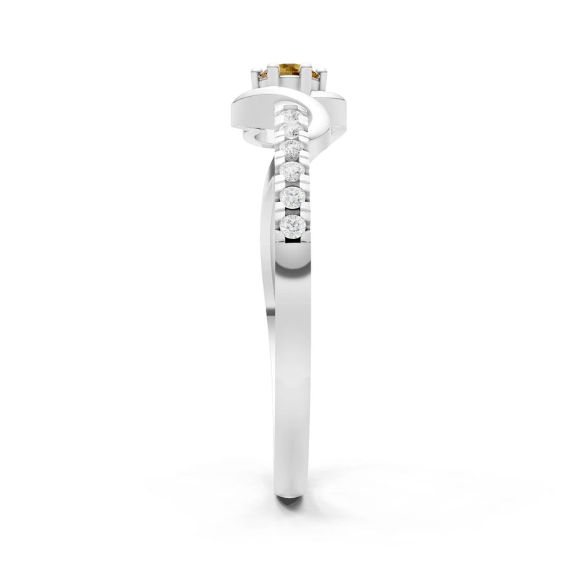 Twist Pavé Accent Tiny Solitaire Ring